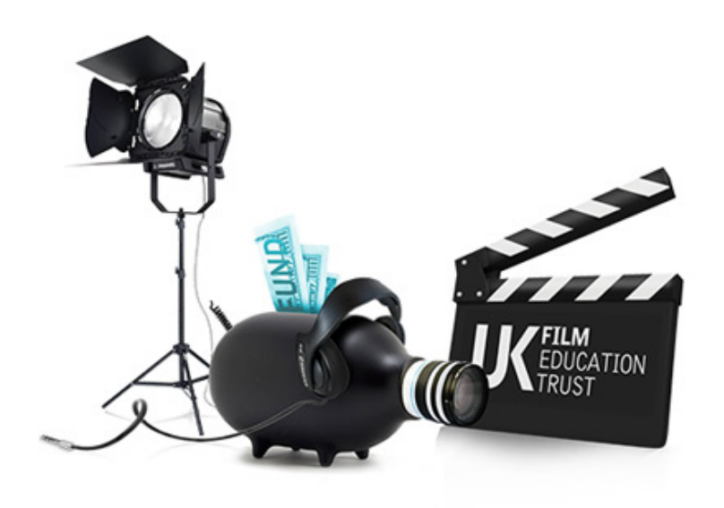 Studio light, projector and clapperboard